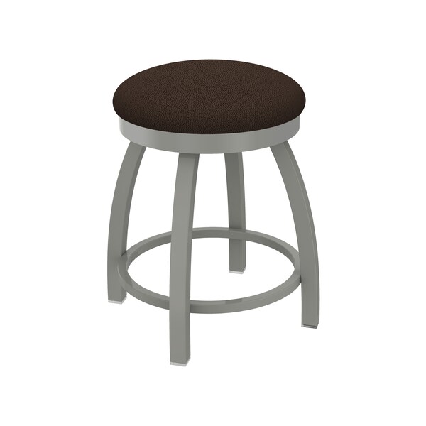18" Swivel Vanity Stool, Nickel Finish, Rein Coffee Seat